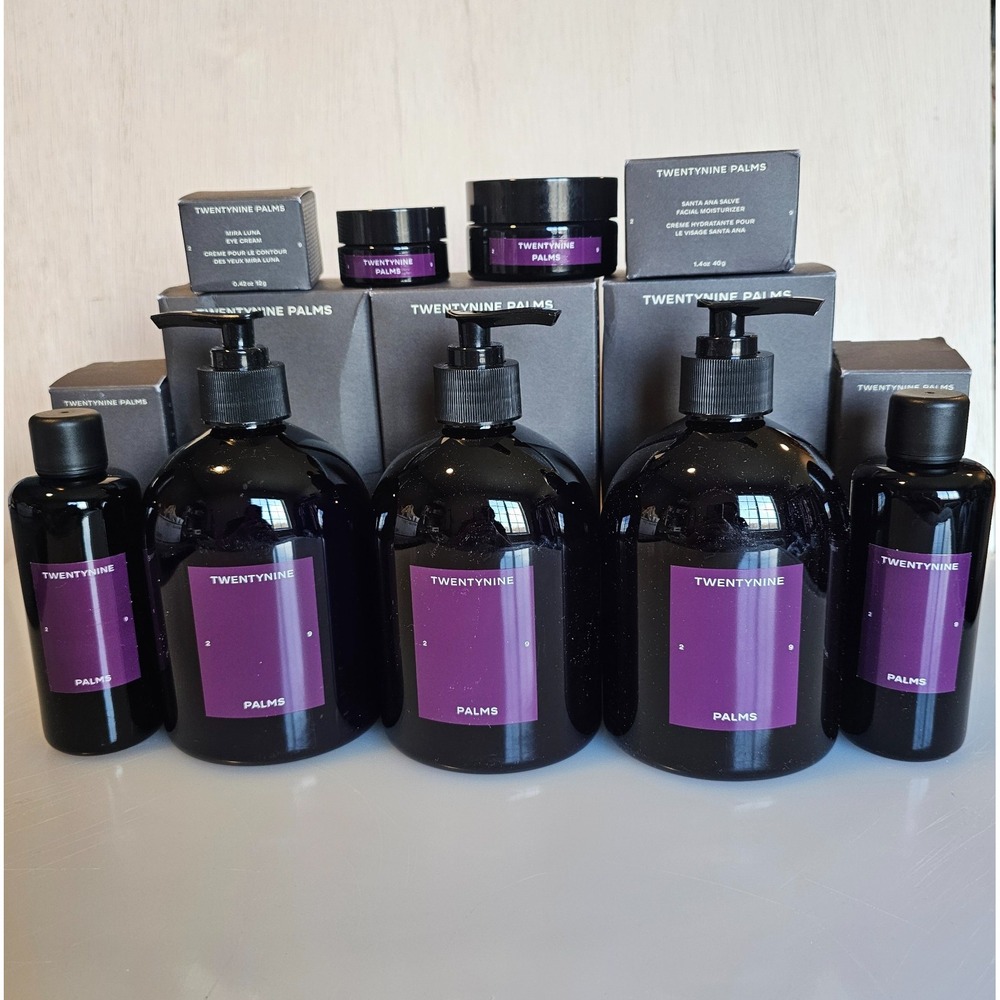 7 piece Lot Luxury Skin Hair Care Products Twentynine Twenty Nine Palms 29 NIB